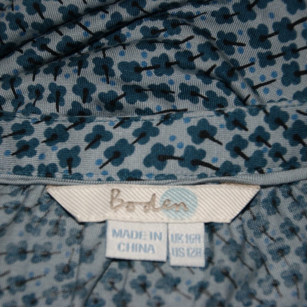 BODEN Blue Floral Knit 'Audrey' Dress sz 12 - Picture 5 of 7